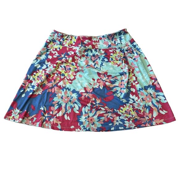 REI Women's Northway Floral Skirt Blue Red Yellow Size L - Picture 1 of 8